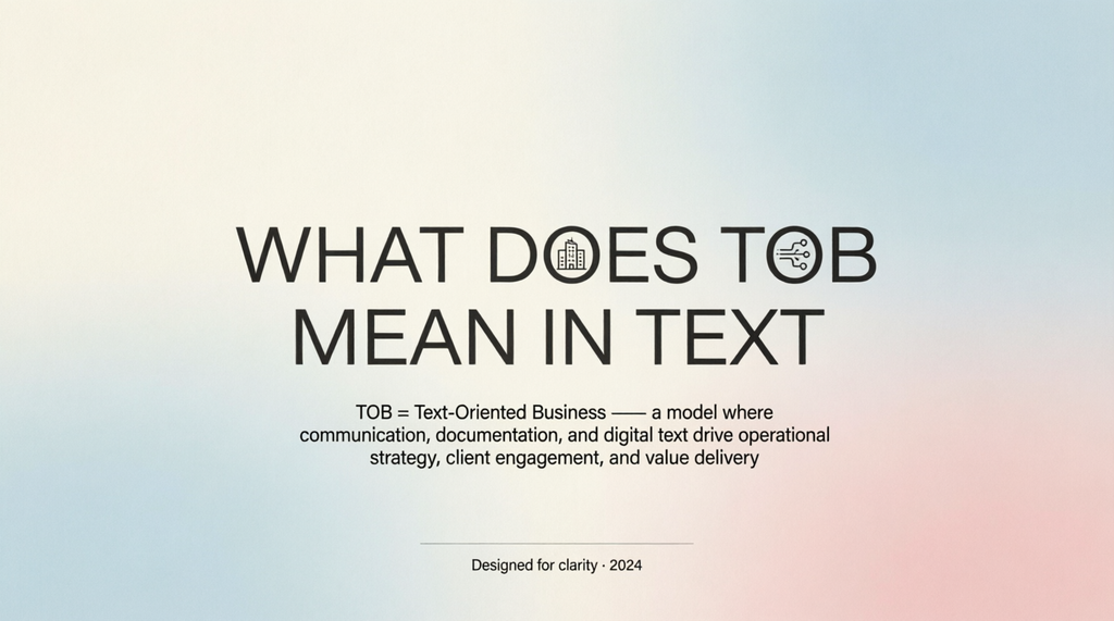 What Does TOB Mean in Text?